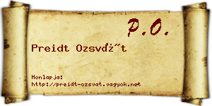 Preidt Ozsvát névjegykártya